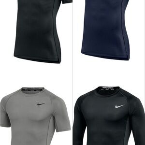 Nike Pro Compression Tops in Black Gray and Dark Blue